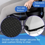 Ергономична седалка с мемори пяна и 3D дишаща мрежа – противохлъзгаща, с колан, за кола, офис и дом