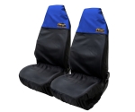 Комплект 2 бр. Универсални водоустойчиви найлонови протектори за автомобилни седалки - черно-синьо