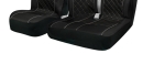 Комплект 2+1 Универсална тапицерия за предни седалки на бус със слят подглавник - черна