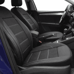 Комплект Универсална Тапицерия от еко кожа за предни и задни седалки – черни, перфорирани