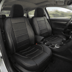 Комплект Универсална Тапицерия от еко кожа за предни и задни седалки – черни, перфорирани