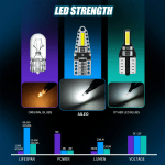 Комплект 2 бр. LED крушки T10, W5W, CANBUS, 6000K бяла светлина, 200 лумена,  12V – блистер