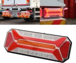 Комплект 2 бр. LED стопове с 5 функции за камион и ремарке, динамичен мигач, стоп светлина, заден ход, мъгла, IP66, 12–24V