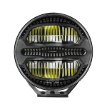 LED комбиниран халоген Flexzon Ø228 мм 12–24V, 175W, 11000 lm, оранжев/бял DRL и аварийна блиц светлина с 4 режима, E-mark, IP67/69K