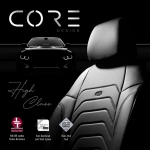 Комплект Луксозна Тапицерия OTOM текстил с еко кожа CORE Design – Черна със сив шев, за Предни и Задни Седалки