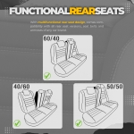 Комплект Луксозна Тапицерия OTOM текстил с еко кожа INDIVIDUAL Design – Черна с бял шев, за Предни и Задни Седалки