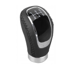 Универсална топка за скоростен лост автомобил – 5/6 скорости – черна кожа / хром – адаптери M8 M10 M12