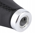 Универсална топка за скоростен лост автомобил – 5/6 скорости – черна кожа / хром – адаптери M8 M10 M12