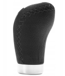 Универсална топка за скоростен лост автомобил – 5/6 скорости – черна кожа / хром – адаптери M8 M10 M12