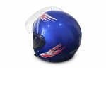 Каска с визьор за мотор, скутер, ATV - размер M/L, Син металик