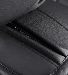 Комплект луксозна тапицерия кожа с текстил, Черна за предна и задна седалка Клас А