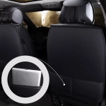 Комплект луксозна кожена тапицерия, Черна за предна и задна седалка Клас А