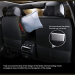 Комплект луксозна кожена тапицерия, Черна със син шев за предна и задна седалка Клас А