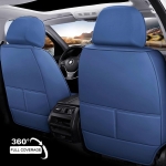 Комплект луксозна кожена тапицерия, Синьо и черно за предна и задна седалка Клас А