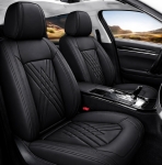 Комплект луксозна кожена тапицерия, Черна за предна и задна седалка Клас А