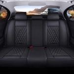 Комплект луксозна кожена тапицерия, Черна за предна и задна седалка Клас А