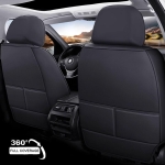 Комплект луксозна кожена тапицерия, Черна за предна и задна седалка Клас А