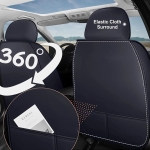 Комплект луксозна кожена тапицерия с вградена лумбална опора, Черна за предна и задна седалка Клас А