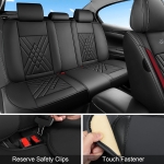 Комплект луксозна кожена тапицерия, Черно с червено за предна и задна седалка Клас А