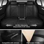 Комплект луксозна кожена тапицерия, Черно с червено за предна и задна седалка Клас А