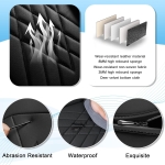 Комплект луксозна кожена тапицерия, Черно с червено за предна и задна седалка Клас А