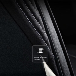 Луксозна автотапицерия кожа с текстил, Черна с бял кант за предна и задна седалка Клас А