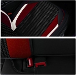 Комплект луксозна кожена тапицерия с текстил, Черна с червен и бял акцент за предна и задна седалка Клас А