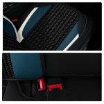 Комплект луксозна тапицерия кожа с текстил, Черна с бял и син акцент за предна и задна седалка Клас А