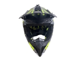 Мотокрос - Ендуро каска за мотор, ATV, велосипед – размер XS (51–52 см) черен мат с неоново жълт дизайн