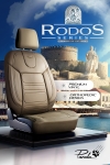 Комплект луксозна универсална тапицерия PANDA RODOS – Еко кожа и текстил, Бежово, За предни и задни седалки