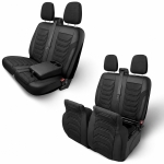 Комплект луксозна тапицерия PANDA за FORD TRANSIT MK8 2014-2023, Еко кожа и текстил, Черно/Сиво