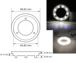 Кръгъл LED габарит / маркер – Бял  9 диода  12V-24V