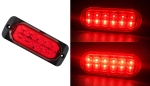 Червена LED Сигнална / Аварийна Блиц светлина - 12 диода  12V-24V