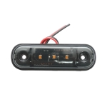 Жълта LED Габаритна светлина / Маркер - Опушен 3 диода 12V-24V