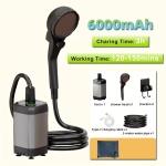 Преносим акумулаторен душ с LED дисплей - 6000mAh IPX7 водоустойчивост и 4 режима на струята