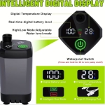 Преносим акумулаторен душ с LED дисплей - 6000mAh IPX7 водоустойчивост и 4 режима на струята