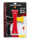 Диоден светещ кръст Знаме на Германия Черно-Червено-Жълто 84 LED диода DE Germany Flag