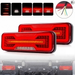 Универсални LED Стопове 12V 24V с Бягащ Мигач, Стоп, Габарит и Заден Ход E9 Сертифицирани Комплект от 2 броя