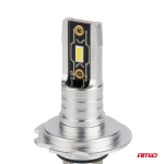 LED Крушки H7 / H18 AMiO H-Mini Series, 42W, 6500K Бяла Светлина, CANBUS, E9 R10, 12V / 24V, Комплект 2 Броя