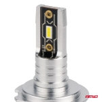 LED Крушки H7 / H18 AMiO H-Mini Series, 42W, 6500K Бяла Светлина, CANBUS, E9 R10, 12V / 24V, Комплект 2 Броя