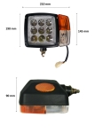 Ляв LED Фар с Мигач Габарит Подходящ за Трактор Комбайн Багер Снегорин 27W 12-24V 2700 lm