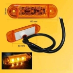 12V 24V 3 LED ЛЕД Светодиоден страничен габарит маркер токос оранжев за бус платформа камион ремарке автобус и др. 65mm х 10mm E-Mark E9