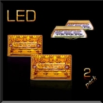 Комплект от 2 броя LED ЛЕД плафон за регистрационен номер оранжев жълто-бяло за камион ремарке каравана бус ван трактор и др. 12V