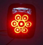 Комплект от 2 броя LED ЛЕД Диодни стопове стоп задна светлина 12V с Неон Neon ефект за камион бус ТИР ремарке каравана 166 x 142 mm