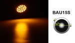 LED Лед Крушки, 22 SMD, BA15S 1156 (P21W), BAU15S 1156 (PY21W), 12V - 24V, Бяла, Оранжева, Червена, Синя Светлина